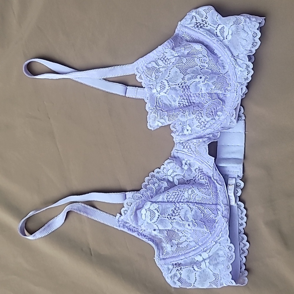 Savage X Fenty Lavender Lace Bra Rose Gold Hardware 34B